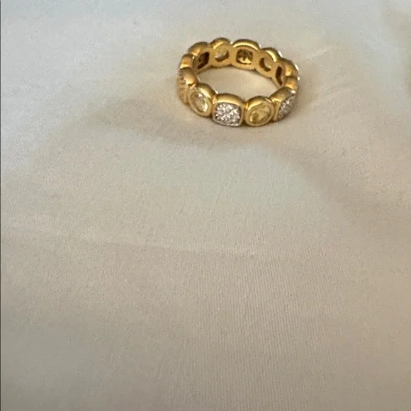 David Yurman Gold and Pave Diamond Ring - Picture 2 of 5